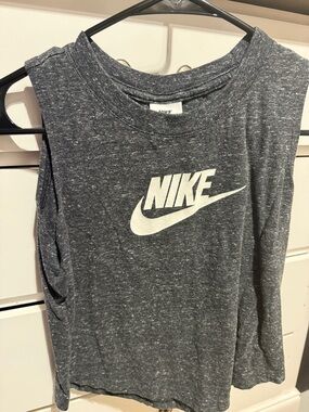 Nike Charcoal Heather Sleeveless Logo Tank